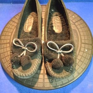 Cole Haan Women's Nubuck Suede Leather loafer Flat Shoes, Sz. 7.5B-US